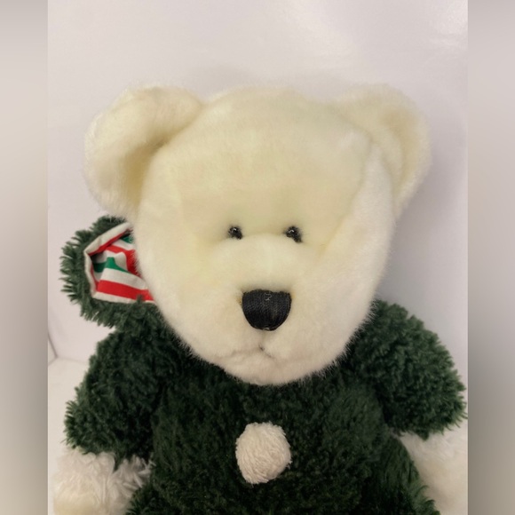 Heritage Collection By Ganz Christmas Teddy Bear Green Suit With Hood Rare HTF - Picture 3 of 15